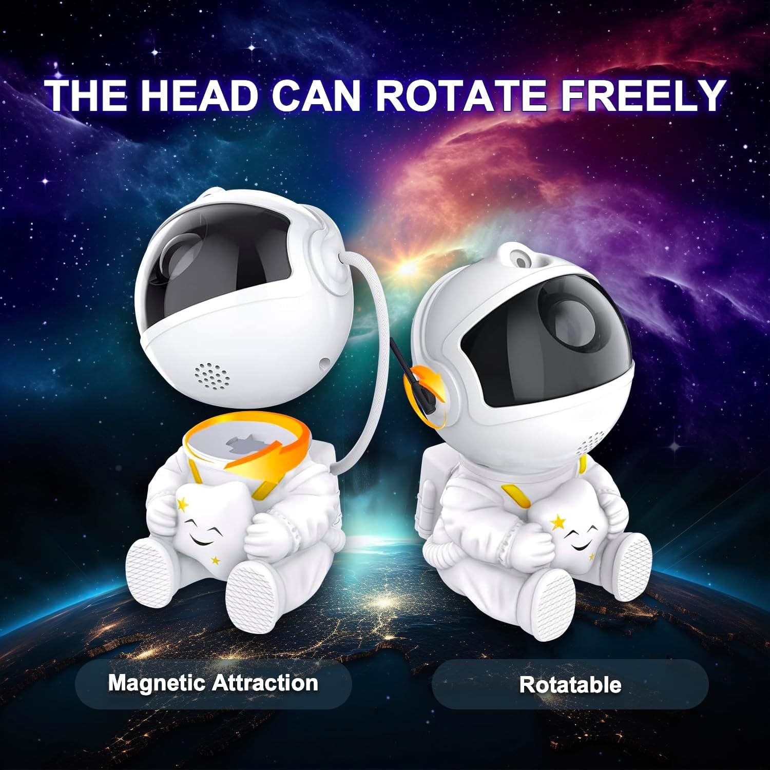 Galaxy Star Proiettore Luci notturne Cielo stellato Astronauta Atmosfera Lampada a LED per soffitto decorativo della camera da letto Regali per bambini