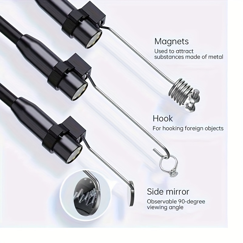 Câmera endoscópica android 7mm, 3 em 1, micro usb tipo c, boroscópio, mini câmera, à prova d'água, led, inspeção de carro, para huawei xiaomi pc