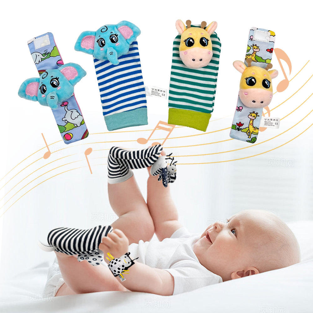 赤ちゃん幼児手首ガラガラ靴下のおもちゃ 0-12 ヶ月女の子男の子学習おもちゃ早期教育開発かわいい幼児感覚ギフト