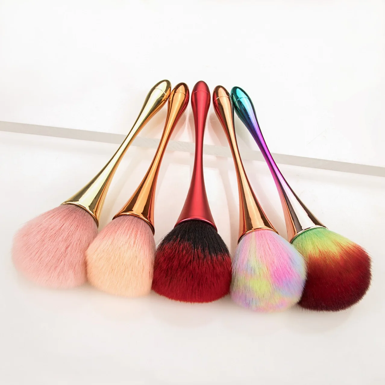 1 cepillo profesional de polvo de brillo suave y esponjoso de gran tamaño, cepillo de limpieza de polvo de uñas, herramienta de maquillaje de belleza DIY para manicura para mujeres y niñas