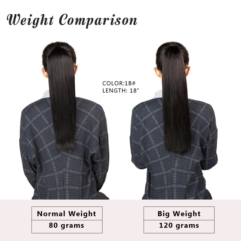 Isheeny Brasil Tóc Remy Đuôi Ngựa Phần Mở Rộng Thẳng 14 "18" 22 "CLIP Trong Con Người làm Tóc