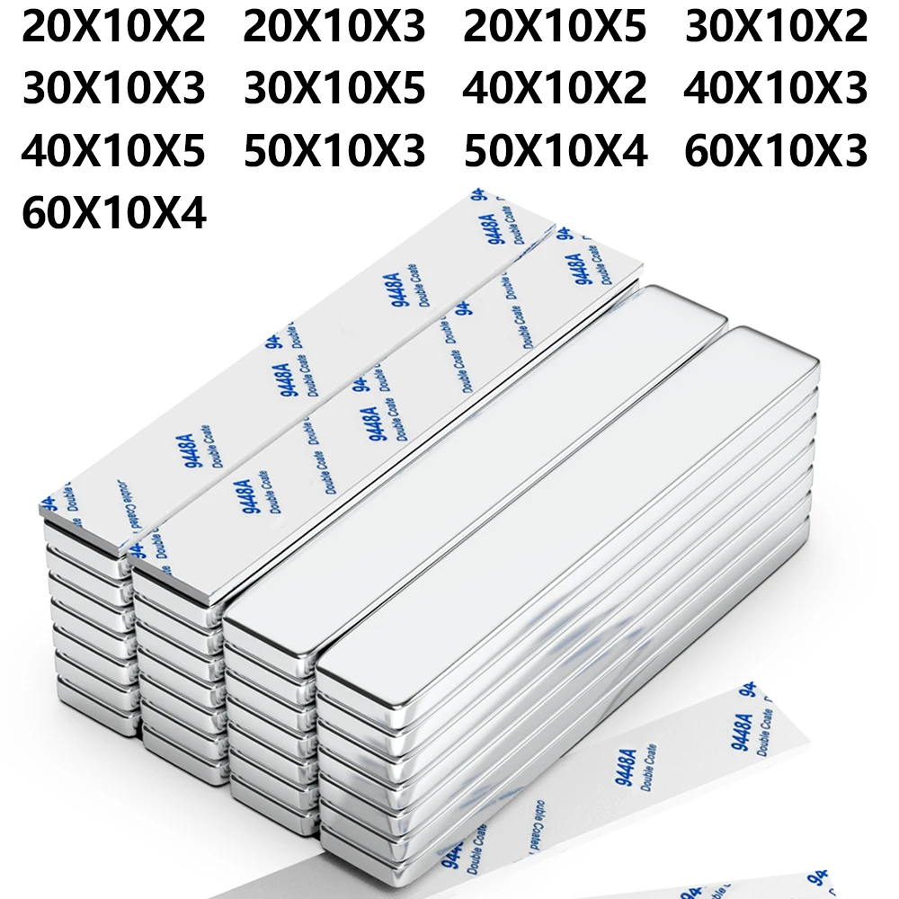 Super Strong Block Magnets With Double-sided Adhesive Sheet Powerful Magnets for Fridge, DIY, Craft, and Office Magnets