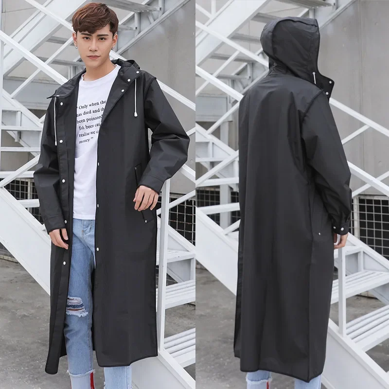 Novo 1pc impermeável casaco de chuva com capuz para homens e mulheres, capa de chuva impermeável, poncho grosso, turismo ao ar livre, caminhadas