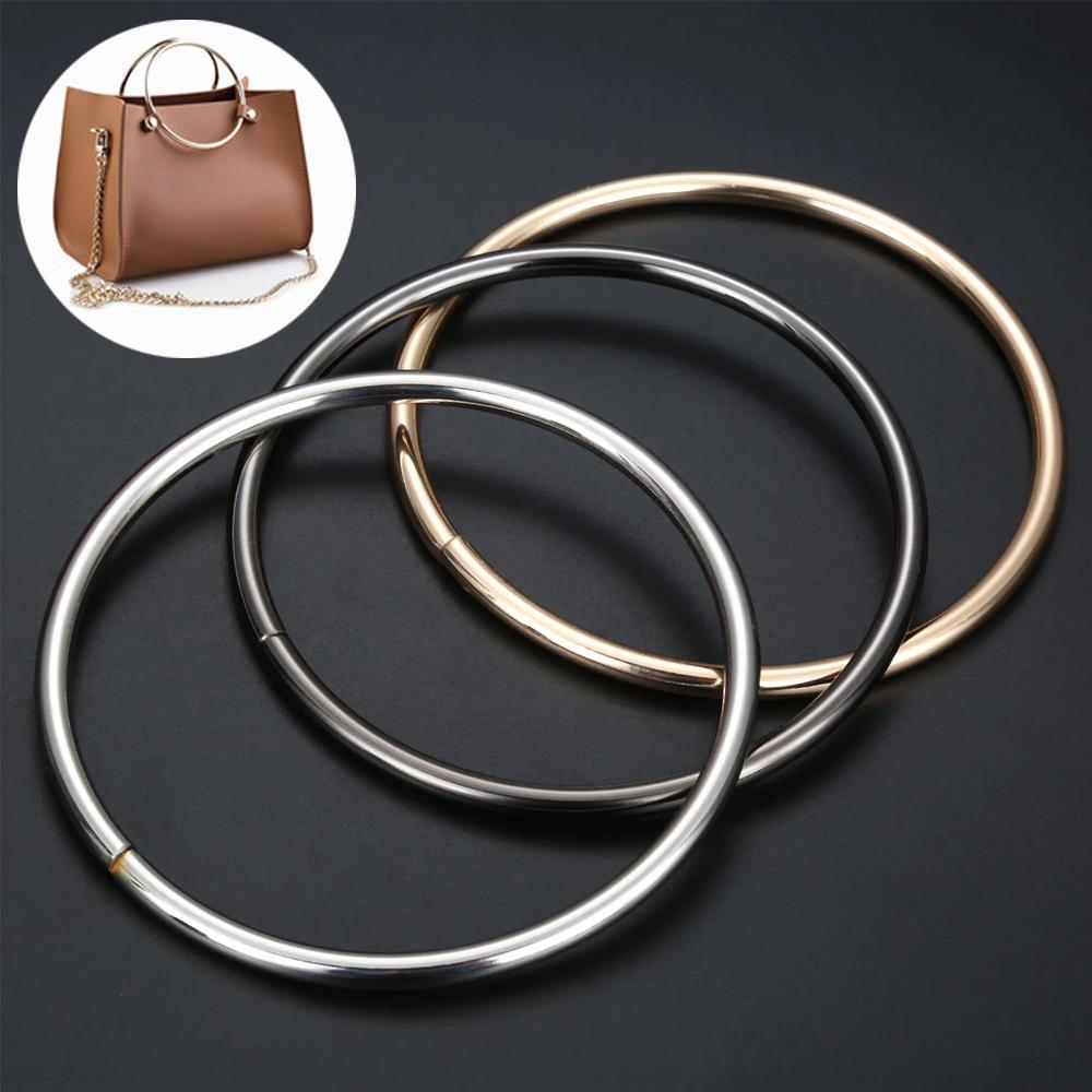 2 pçs o-ring saco alça de metal alça de substituição bolsa bagagem diy moda saco acessórios de ferragem 7.5/10cm bolsa quadro de costura