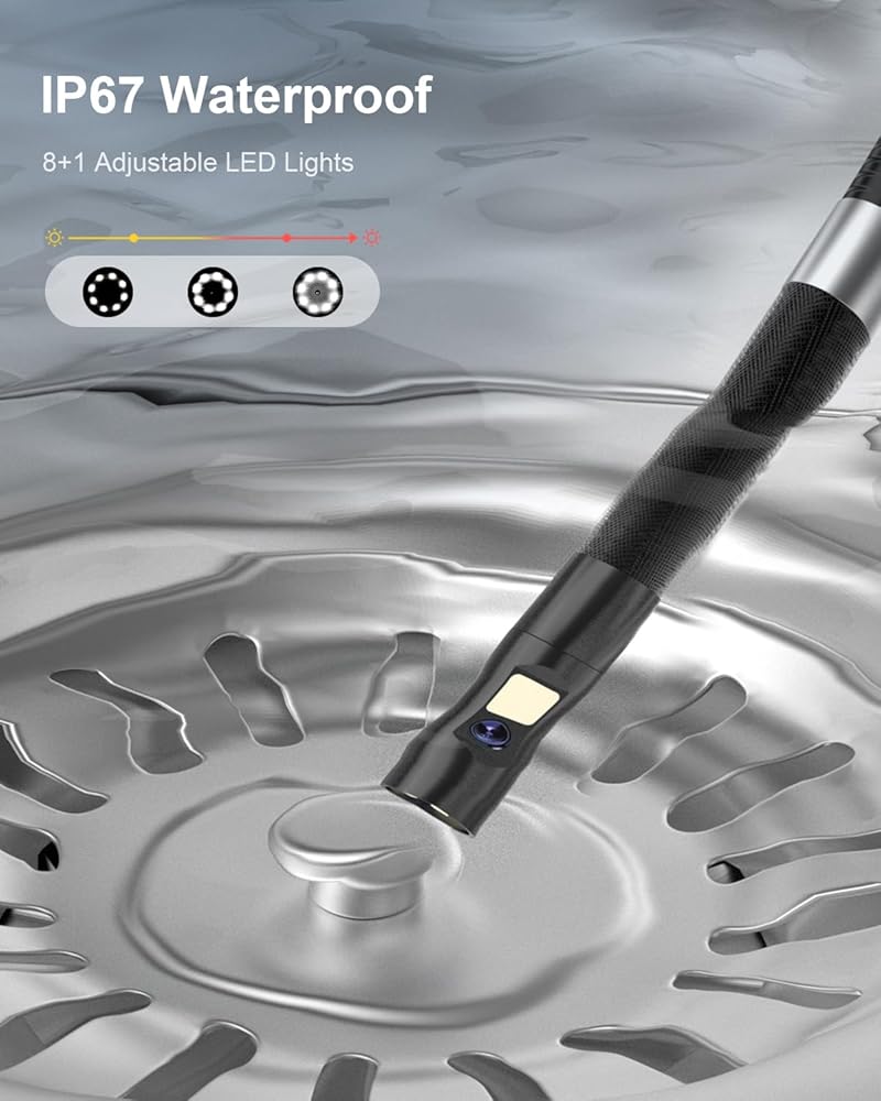 360 ° Direção Industrial Endoscópio Câmera 8mm 5 "IPS Tela Single & Dual Lens Inspeção Borescope 1080P Para Carro Motor Pip