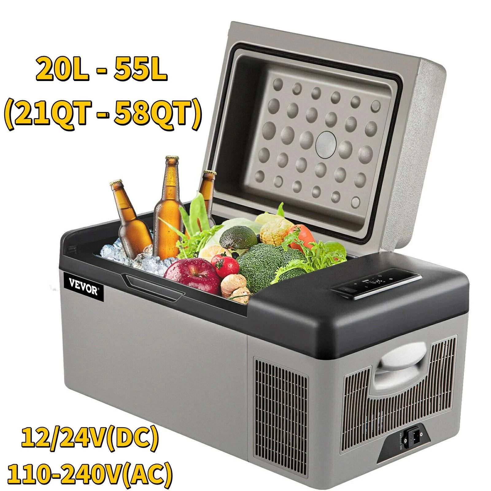 SucceBuy 20L 22L 35L 45L 55L Car Refrigerator Mini Fridge Freezer Portable Compressor Cooler DC 110-240V Ice Box for Camping