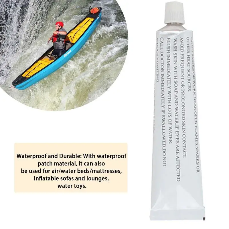 Kit de reparación de barcos inflables con pegamento resistente, parches adhesivos de Material de PVC para cama de agua, sofá, colchón de aire
