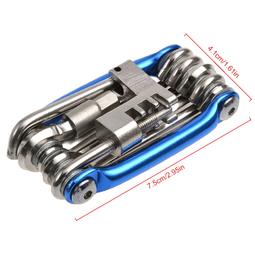 11 in 1 จักรยานหลายเครื่องมือ CHAIN Splitter เครื่องตัดมัลติฟังก์ชั่สําหรับจักรยานเสือภูเขา MTB ประแจไขควงซ่อม Multitool