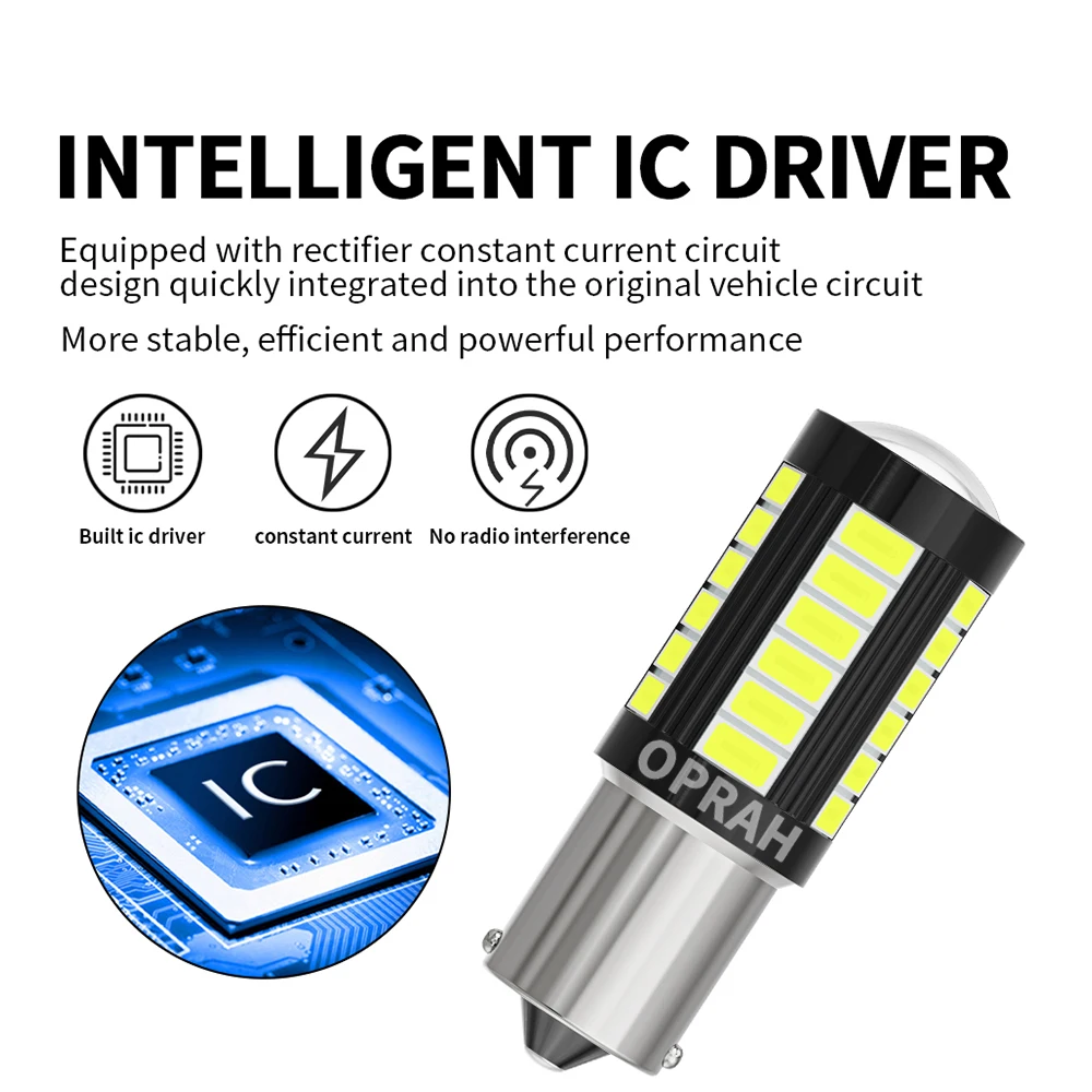Oprah 2 stks LED 1156 BA15S P21W 1157 BAU15S PY21W P21/5 W BAY15D Voor Auto Vrachtwagen ATV Licht 5630SMD Richtingaanwijzer DRL Lamp 12 V 24 V