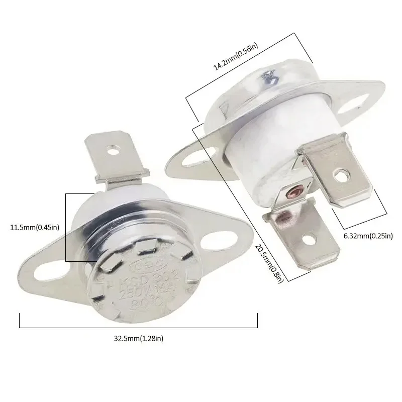 KSD301 KSD302 40-300degree Ceramic 10A 16A 250V Normally Closed Open Temperature Switch Thermostat45C 75C 85C 90C 135C 220C 300C