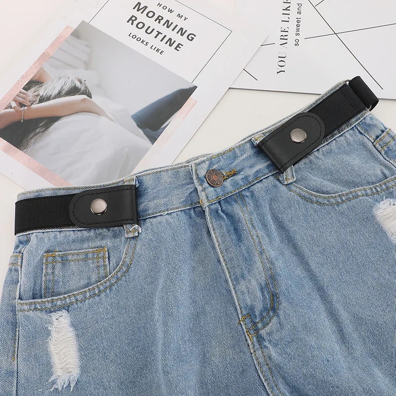 Cinturón sin hebilla para pantalones vaqueros, vestidos, cinturón elástico sin hebilla para mujeres/hombres, sin bulto, sin complicaciones