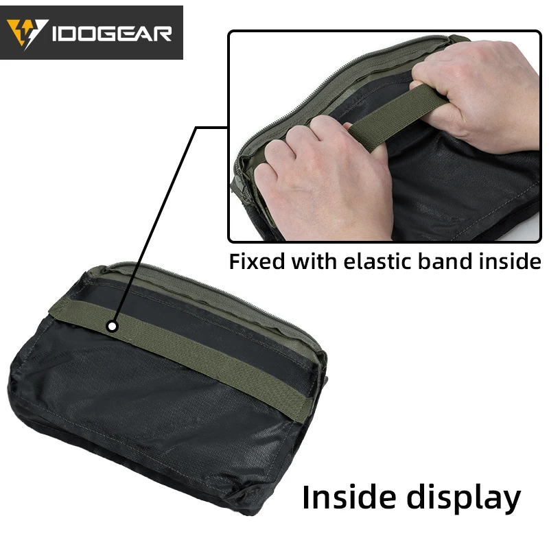 IDOGEAR Bolsa tática DOPE com aba frontal com bolsa magnética bolso canguru conjunto completo Ranger Green