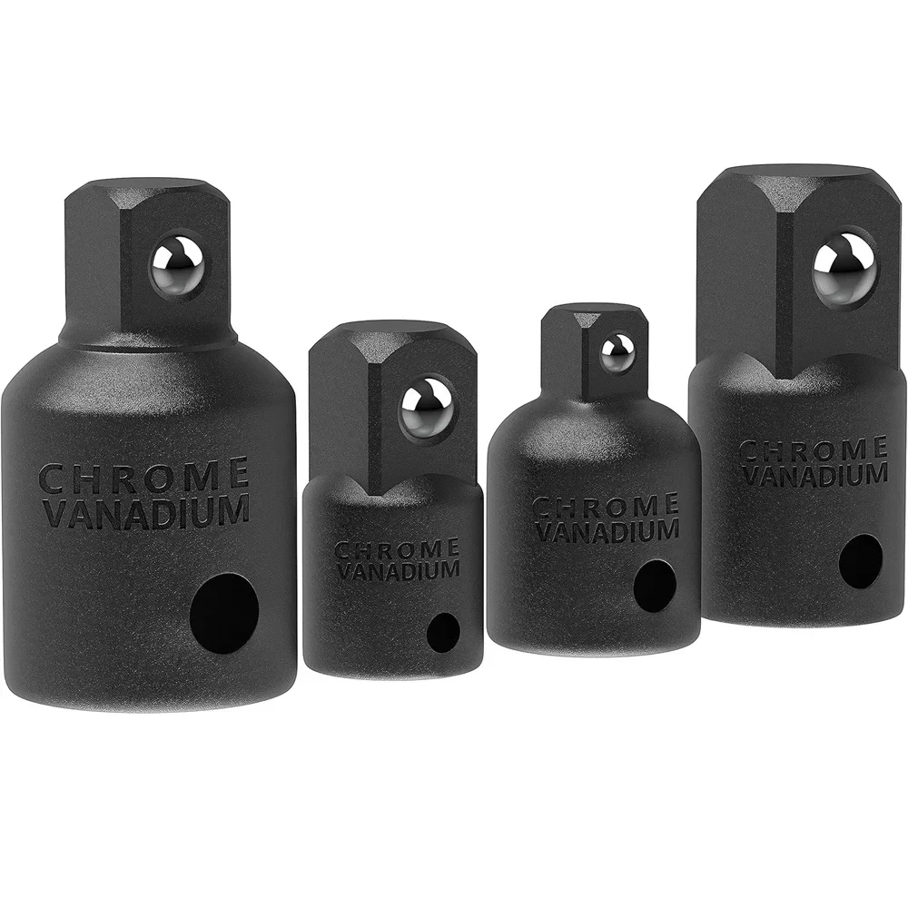 Set riduttore adattatore per presa a percussione da 4 pezzi 1/2 3/8 1/4 pollici Utilizzare chiavi per trapani in lavori di costruzione di avvitatori automatici e a percussione