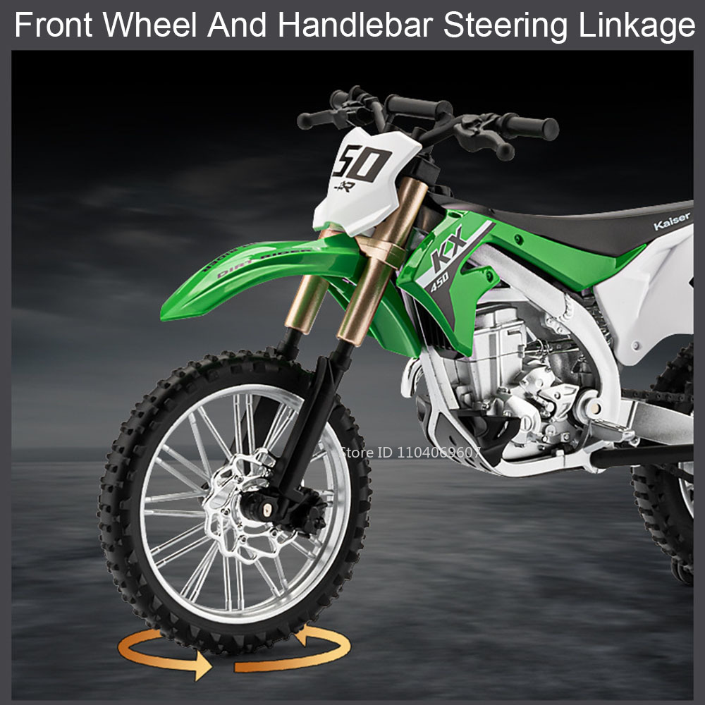 1:12 kawasaki kx450 modelo de brinquedo motocicletas liga diecast absorção de choque pneus de borracha em miniatura motocicleta presente brinquedos para crianças