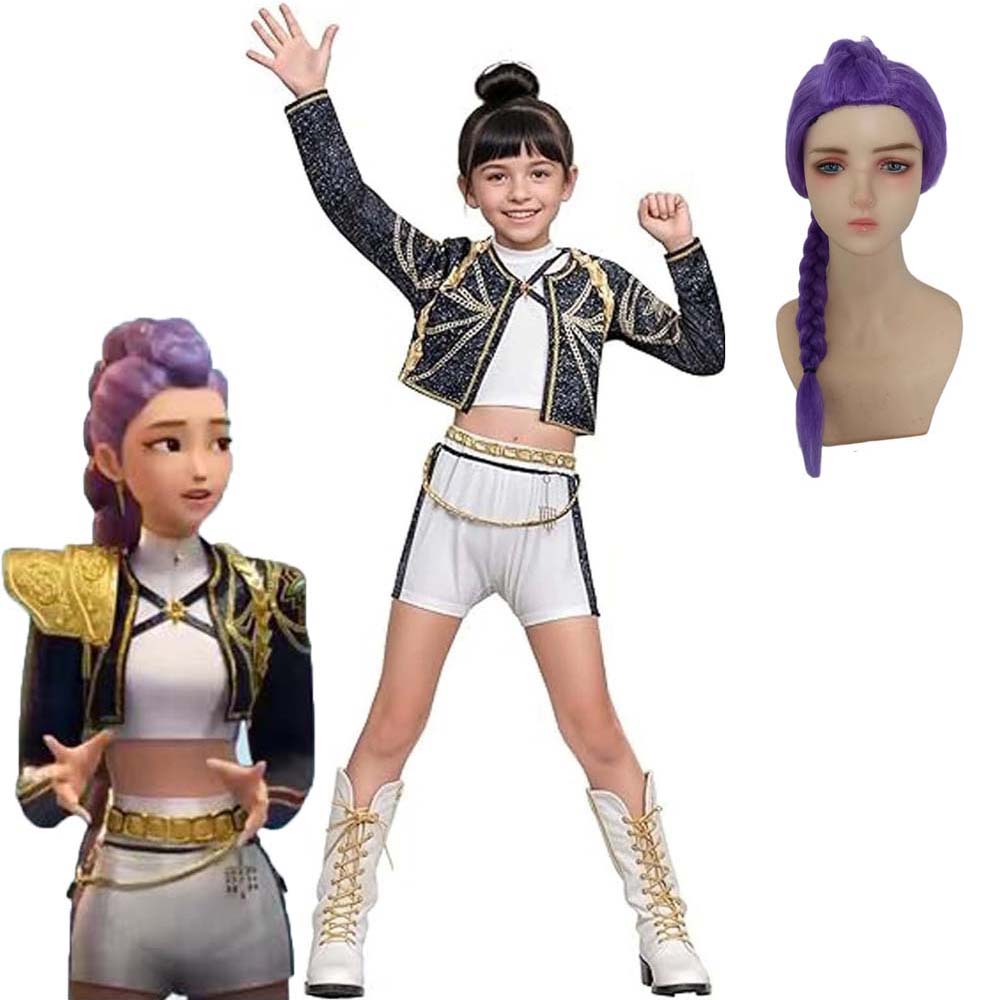 Костюм Руми для девочек, детский костюм Kpop «Охотники на демонов», одежда для косплея, детское платье на день рождения, карнавал, вечерние платья, одежда на Хэллоуин, праздничный подарок