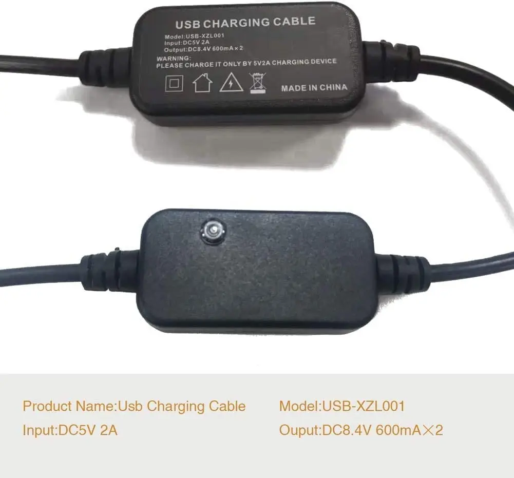 wiederaufladbares Batterieladegerät mit Batterien für beheizte Handschuhe, beheizte Socken, Heizjacke, USB-Ladegerät, 7,4 V, 2200 mAh-Batterie