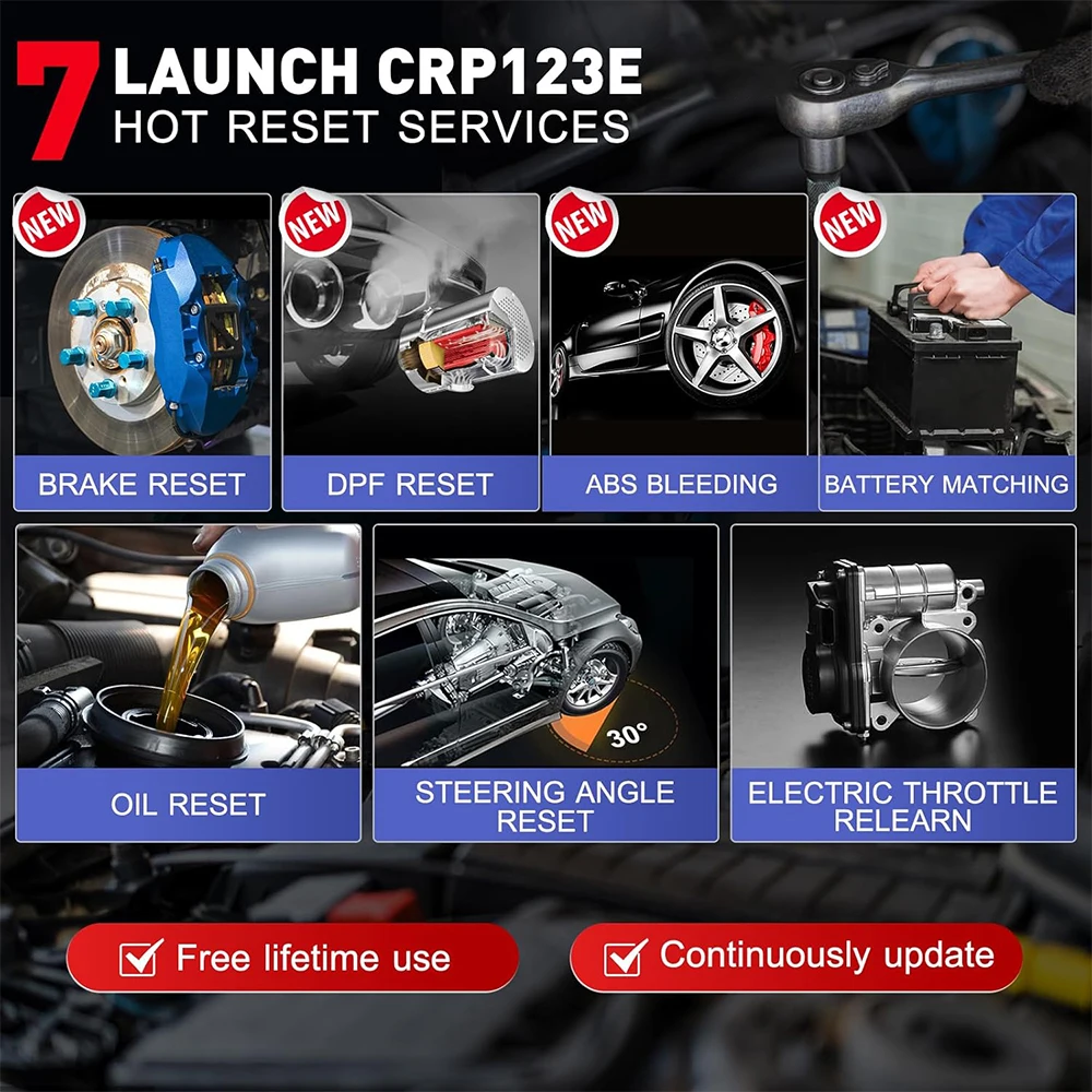 LAUNCH X431 CRP123E V3.0 OBD2 Автомобильный сканер SAS Oil ETS DPF Диагностический инструмент для сброса прокачки двигателя ABS Airbag SRS AT Code Reader