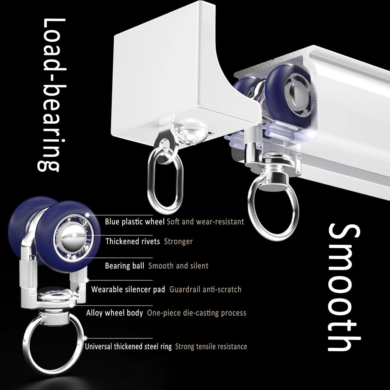 de aluminio, divisor de habitación ajustable con tiras insonorizadas, montaje en techo/WalL, accesorios completos incluidos, 330