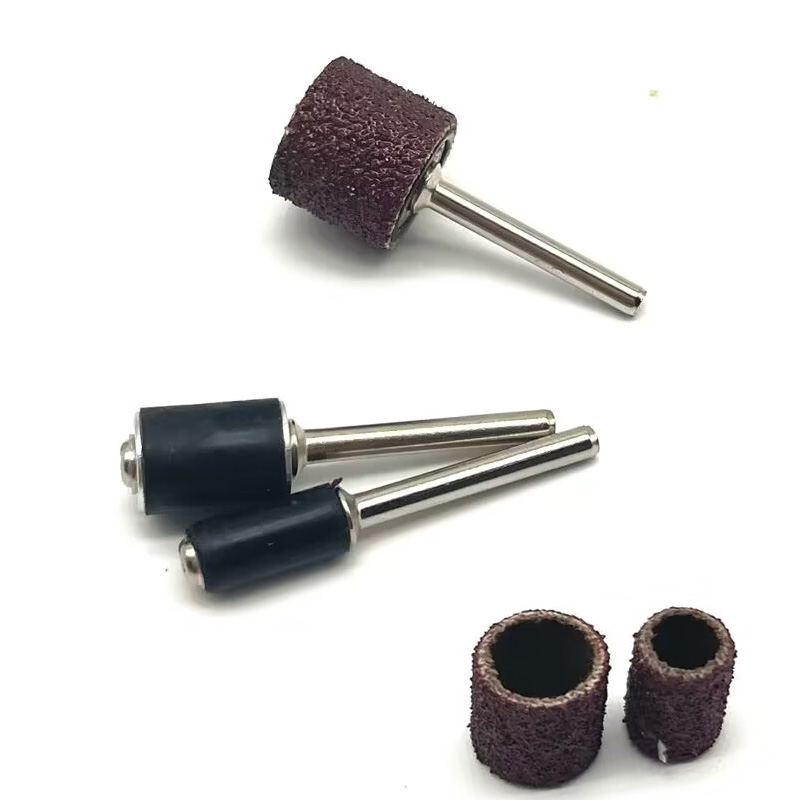 6 個ゴムマンドレル 1/8 1/4 インチグラインダードラムサンディングサンドペーパーサークルキット研磨爪ドレメルゴムドラムマンドレル