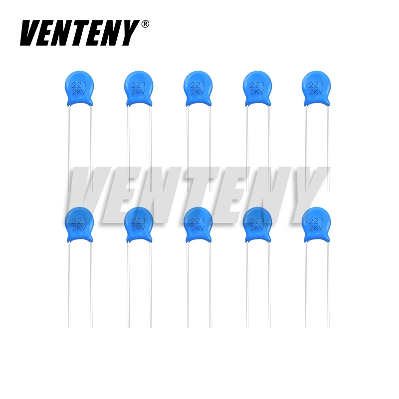 Condensador cerámico de alto voltaje, 20 piezas, 2KV, 15PF, 22PF, 100PF, 120PF, 150PF, 220PF, 330PF, 470PF, 680PF, 1NF, 1.5NF, 2.2NF, 3.3NF, 4.7NF, 10NF