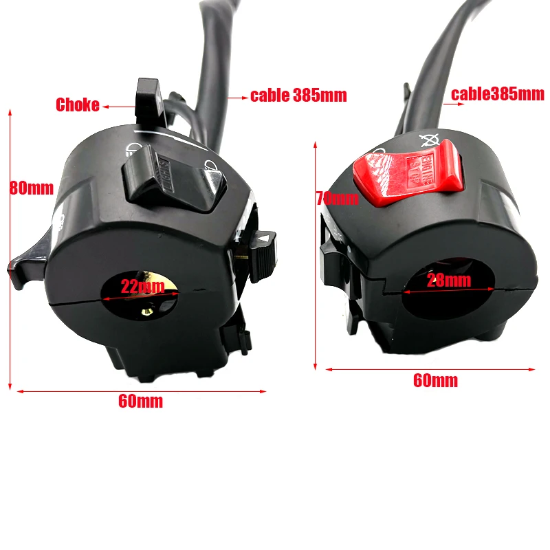 22mm universal motocicleta lidar com barra interruptores com estrangulamento chifre sinal de volta farol partida elétrica guiador controlador interruptor