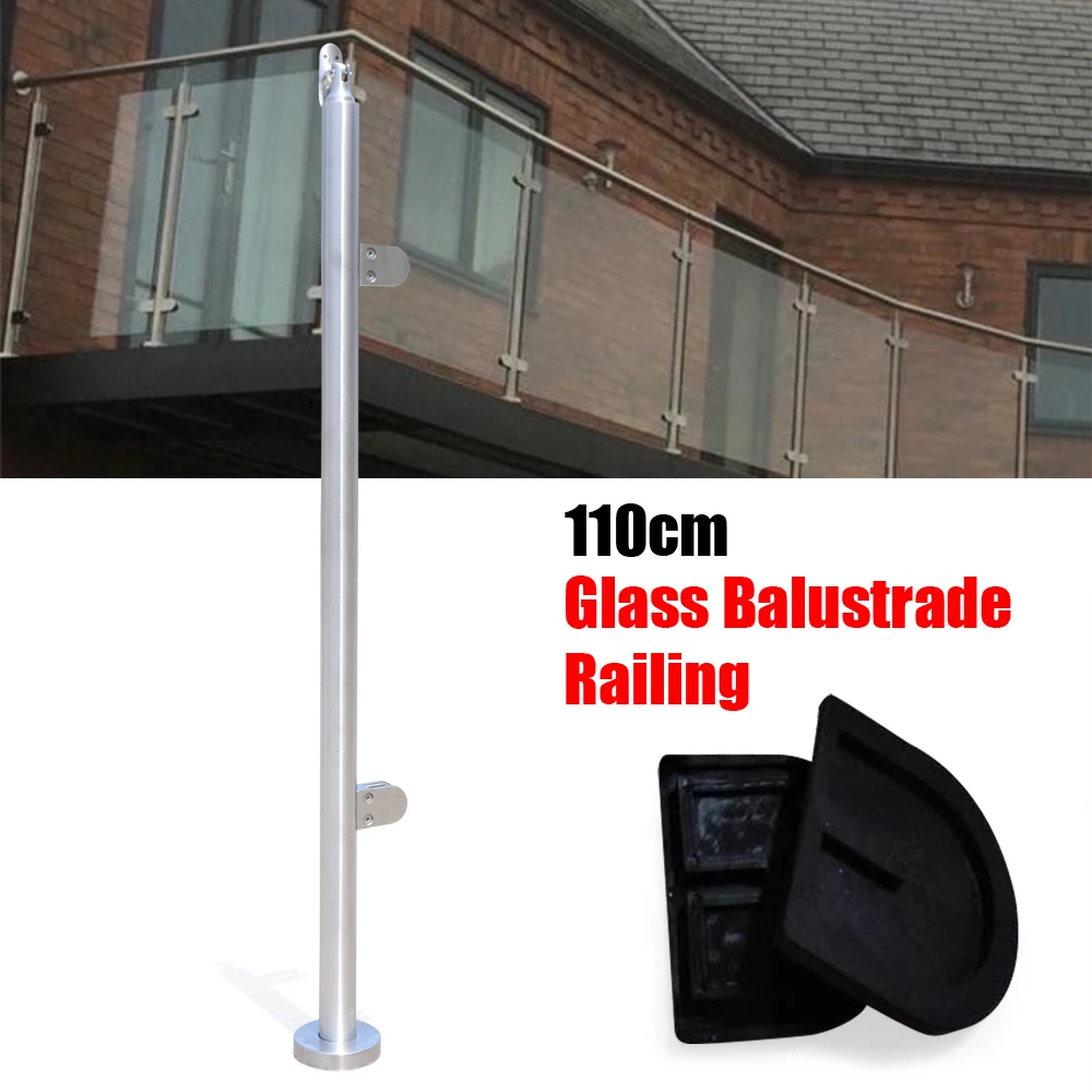 Stainless Steel Railing 110cm End Post (316 Material With Top Seat), Staircase Balcony, Office And Household Railing