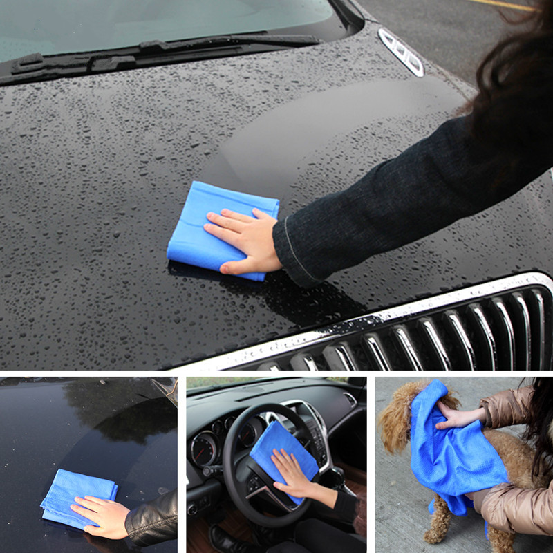 Toalha de lavagem de carro pva, 43*32cm, macio, forte, absorvente, limpador, acessórios de carro, pano de limpeza, secagem de cabelo, toalhas de pele de veado