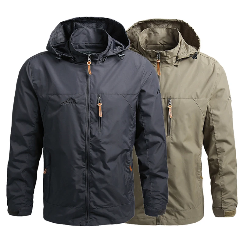 Chaquetas cortavientos impermeables para hombre Naturehike, chaqueta táctica informal para senderismo, abrigo a prueba de viento con capucha y múltiples bolsillos para pesca