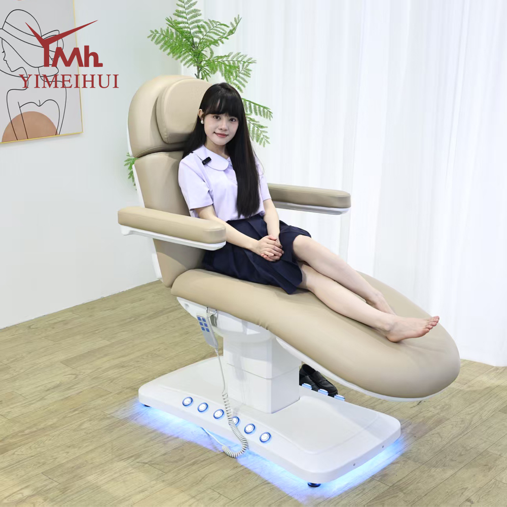 Ästhetischer, verstellbarer Tattoo-Spa-Massagetisch für medizinische Untersuchungen, elektrisches 3-Motor-Kosmetik-Gesichtsschönheitsbett