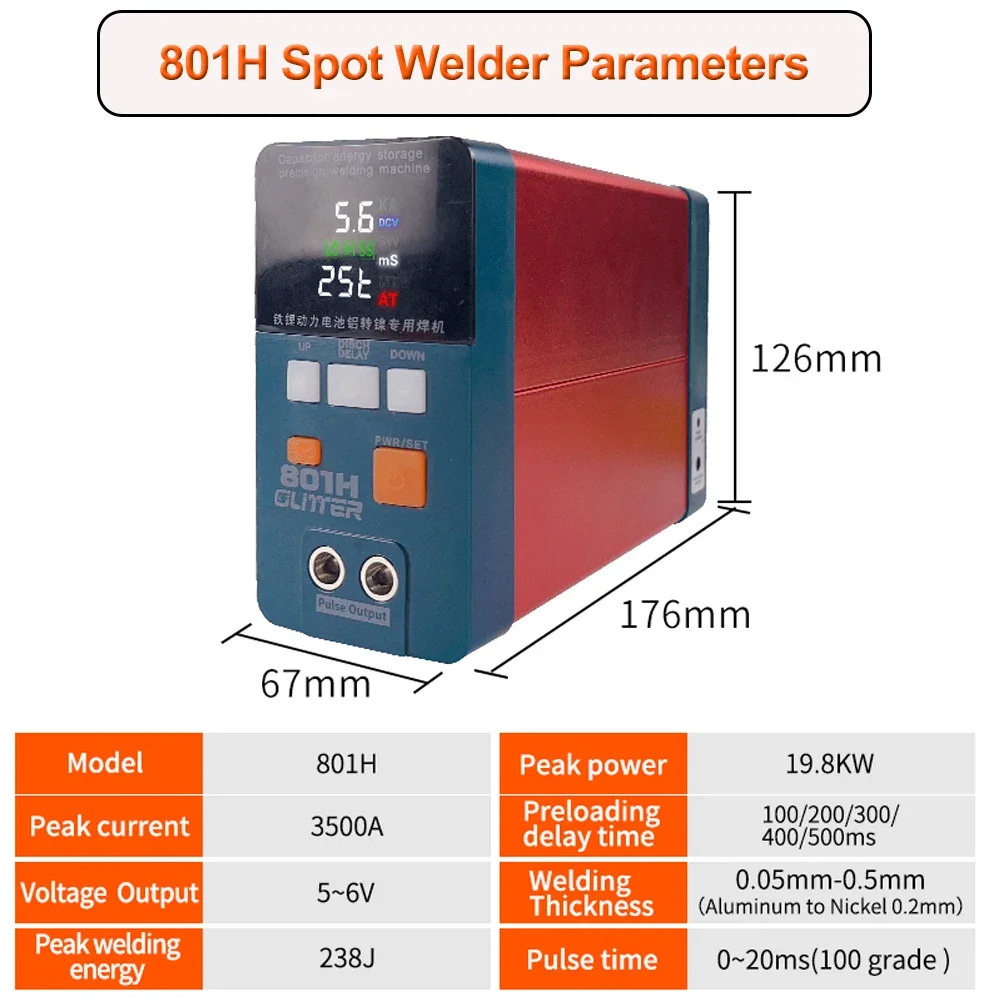 3500A 801H High Current Pulse Spot เครื่องเชื่อมแบตเตอรี่ลิเธียมเหล็กฟอสเฟตสามารถเชื่อมเชื่อมอลูมิเนียมและนิกเกิล