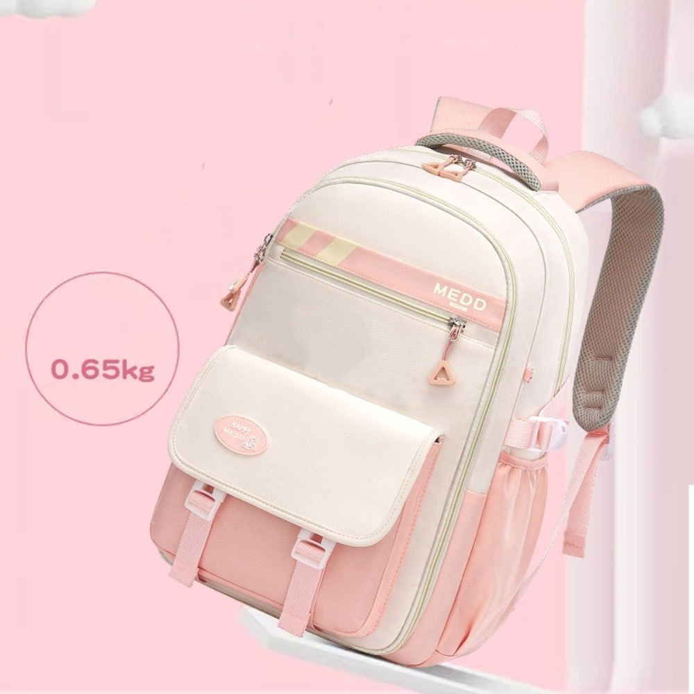 Large Capacity School Bag Waterproof Stress Relief Shoulder Backpack Lightweight Double Strap Bag Junior And High School Girls