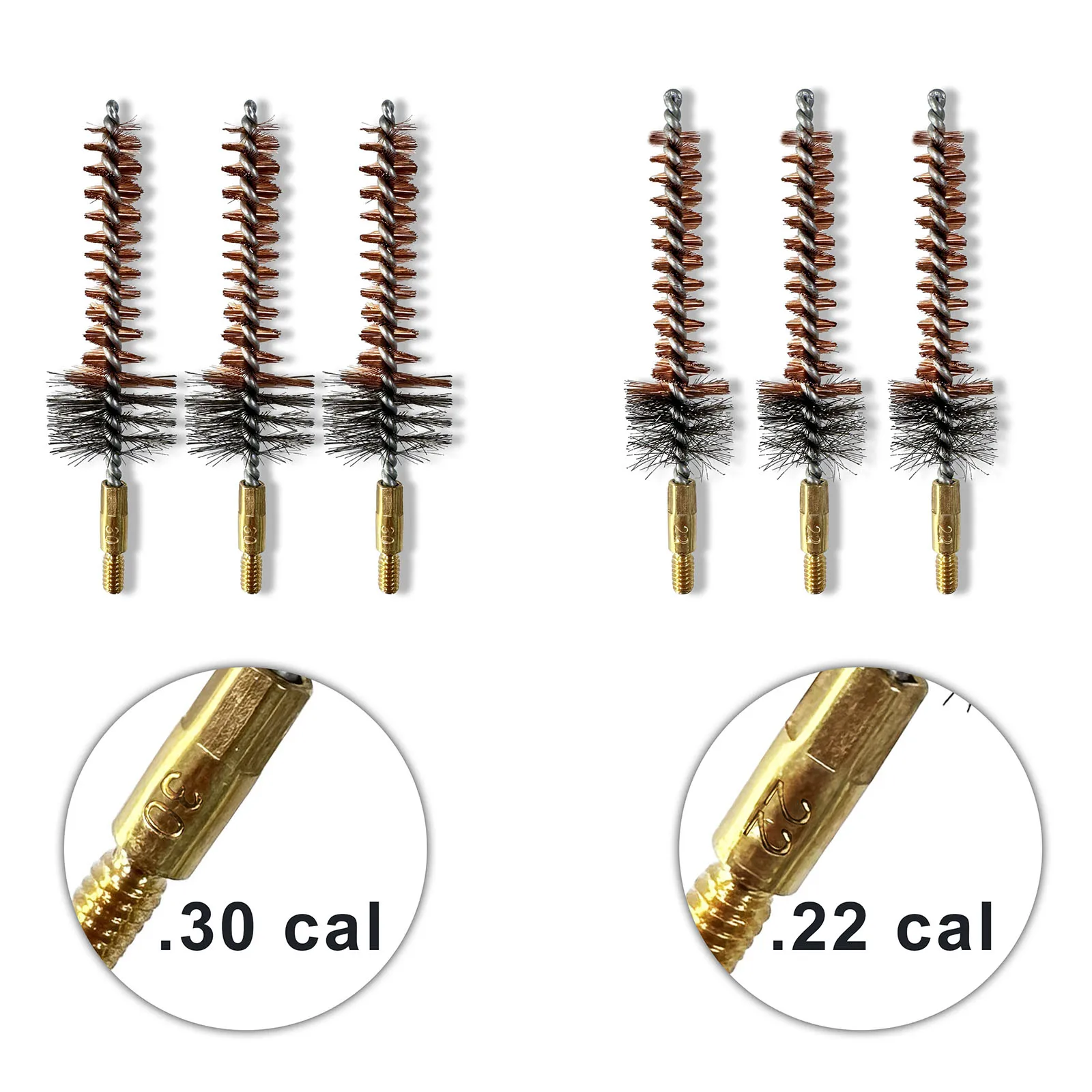 .30Cal .22Cal Щетка для чистки пистолета с бронзовым отверстием 8-32 Щетка со стальной камерой с резьбой для набора для чистки пистолета Обслуживание пистолета
