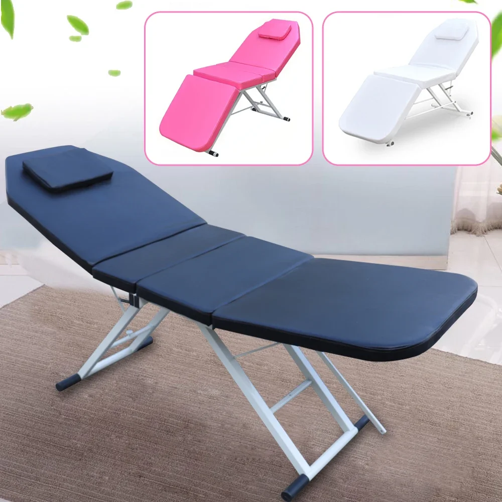 Cadeira de massagem dobrável com 3 dobras, estrutura de alumínio, salão de beleza, spa, tatuagem, cama, novo
