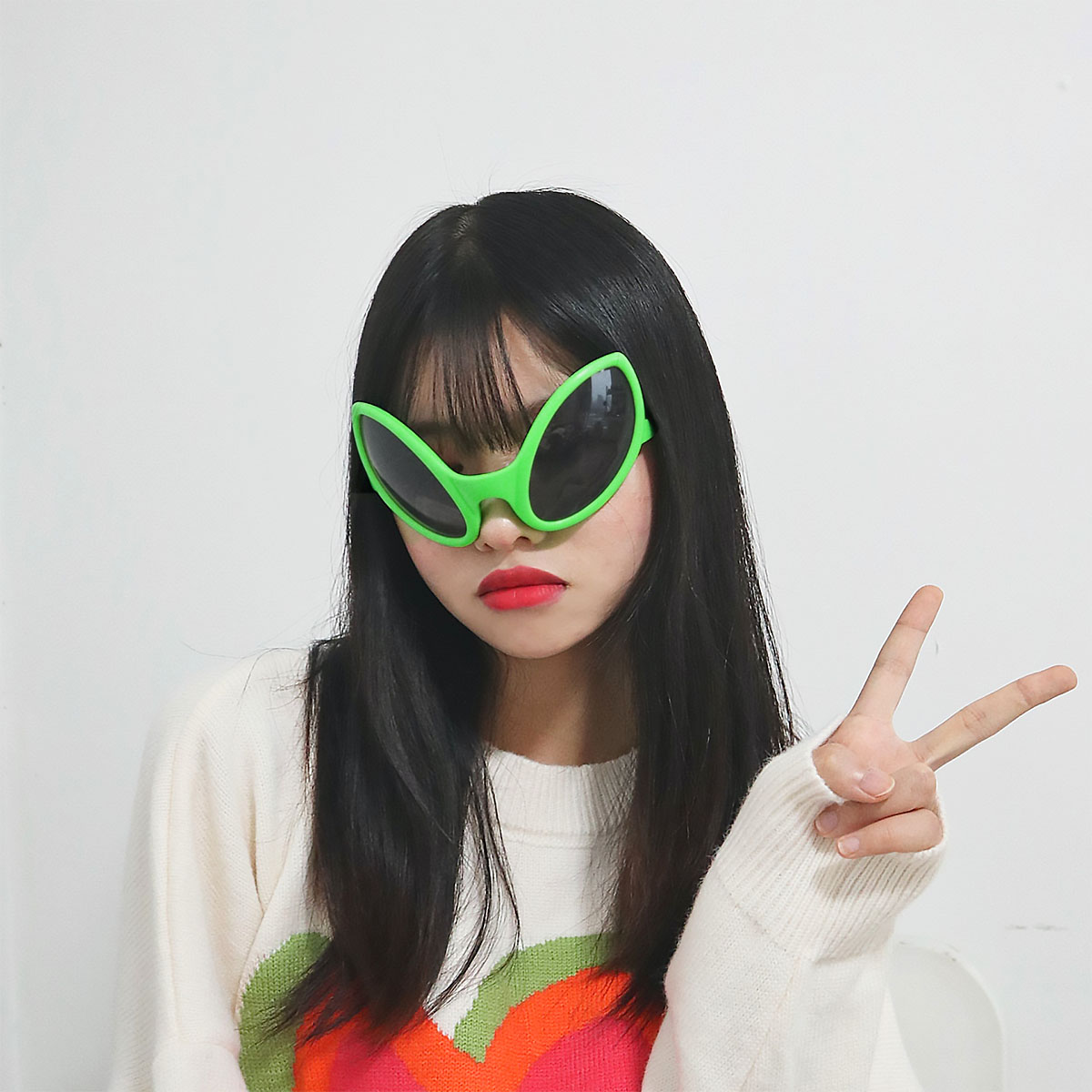 1 peça-decoração de festa alienígena óculos engraçados festa foto engraçada adereço