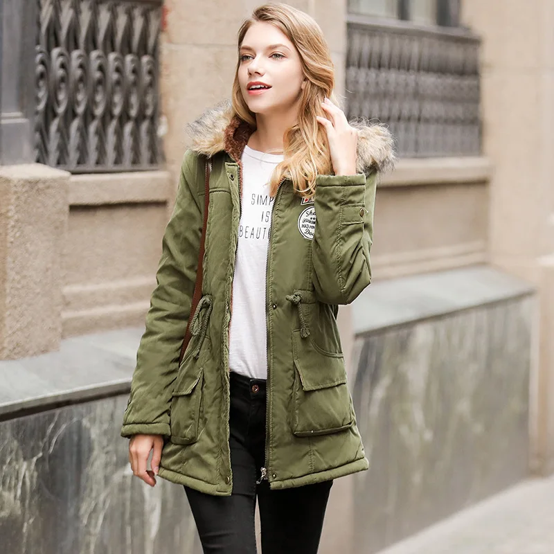 Johnature nuevo Parkas mujer invierno Abrigo con capucha engrosamiento chaqueta de invierno de algodón Parkas cálidas para mujer invierno