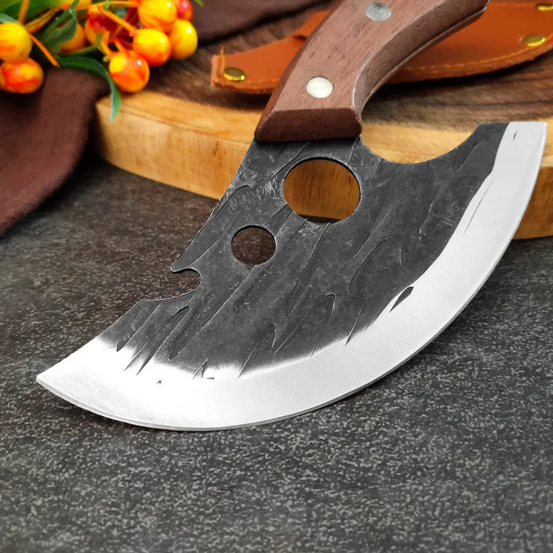 Cuchillo dedicado para recoger huesos al aire libre, cuchillo para cortar carne forjado a mano, cuchillo profesional para venta de carne, novedad de 2024