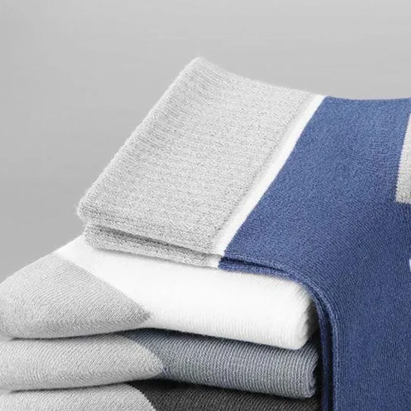 Calcetines de algodón transpirables para hombre, medias informales a rayas de primavera, calcetines de negocios antibacterianos antiolor para hombre
