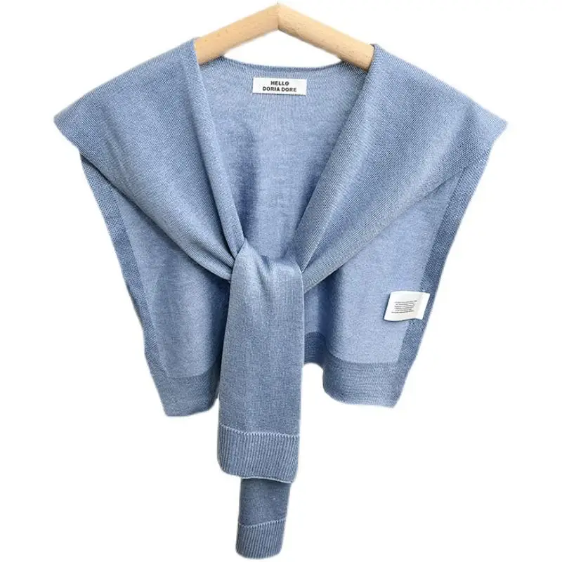Cobertor de Ombro Tricotado Azul com Design de Nó para Quarto com Ar Condicionado Estilo F em Fibra de Poliéster Prima...