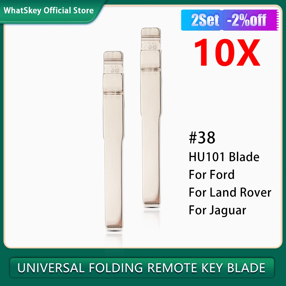 10 Uds Flip KD remoto plegable sin cortar HU101 # 38 hoja de llave de coche para Ford Fusion Focus Mondeo Fiesta Galaxy para Land Rover para Jaguar