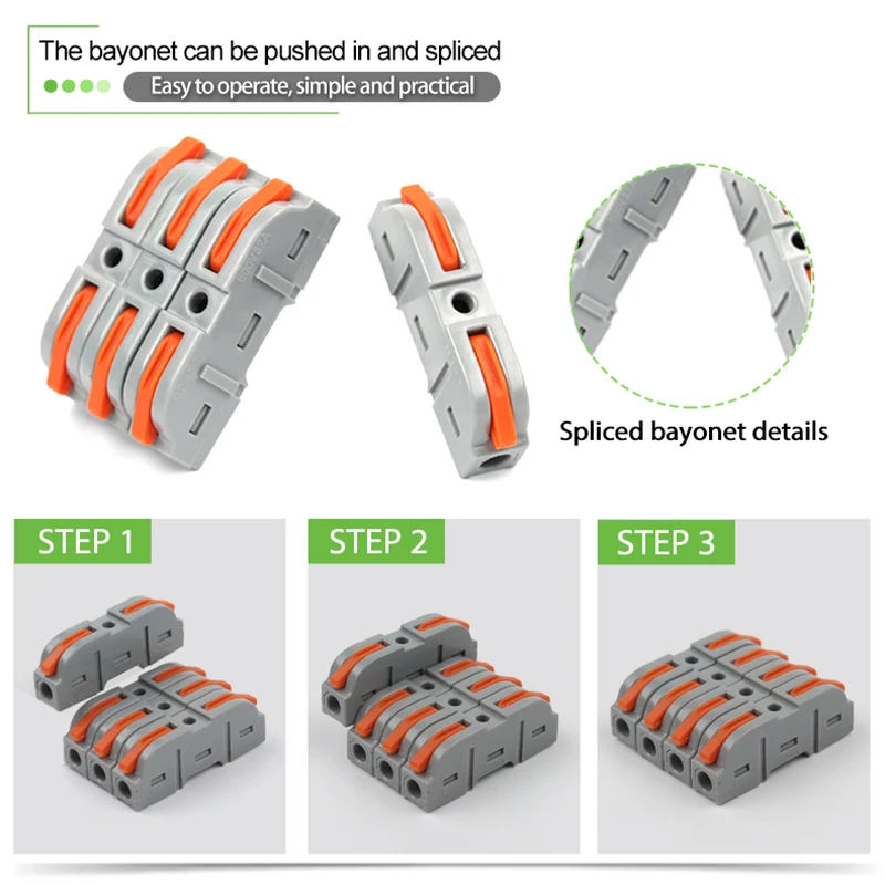 DIY GO Quick Splicing Multiplex Butt Wire Connector สายไฟขนาดกะทัดรัด Terminal Block ตัวเชื่อมต่อสายไฟบ้านกล่องแยก