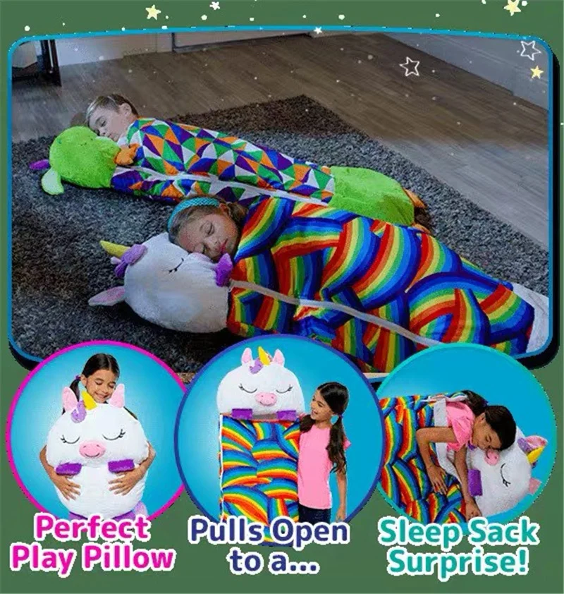 Saco de dormir dos desenhos animados das crianças crianças animal macio preguiçoso sleepsacks bebê boneca de pelúcia travesseiro saco de dormir para meninos meninas presente aniversário