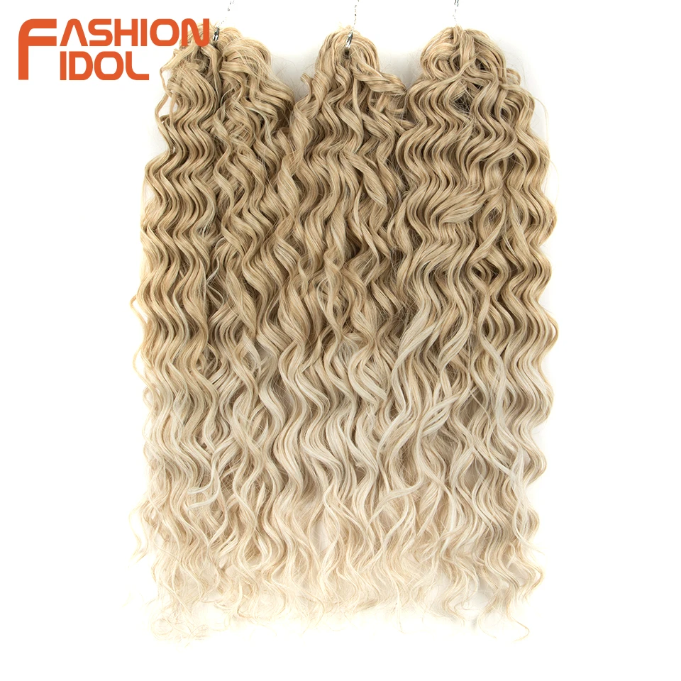 MODE IDOL Tiefe Welle Twist Häkeln Haar Synthetische Afro Lockige Häkeln Zöpfe Ombre Orange Flechten Haar Extensions Für Frauen