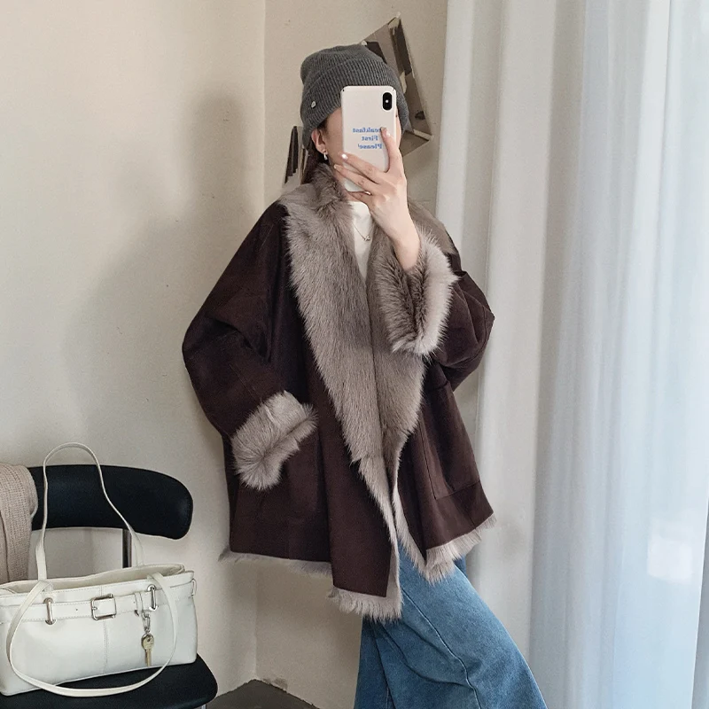 2025New Frauen Kleidung 100% Natürliche Echt Pelzmantel Winter frauen Jacke Kaninchen Haar Futter Pelz Warme Stilvolle Oberbekleidung für Damen