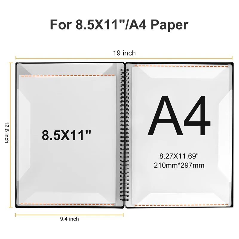 Newest Sheet Music Folder, 60 Pages, Sheet Music/Holder,Fits Letter Size A4, Writable & Detachable Choir Folder (Black)
