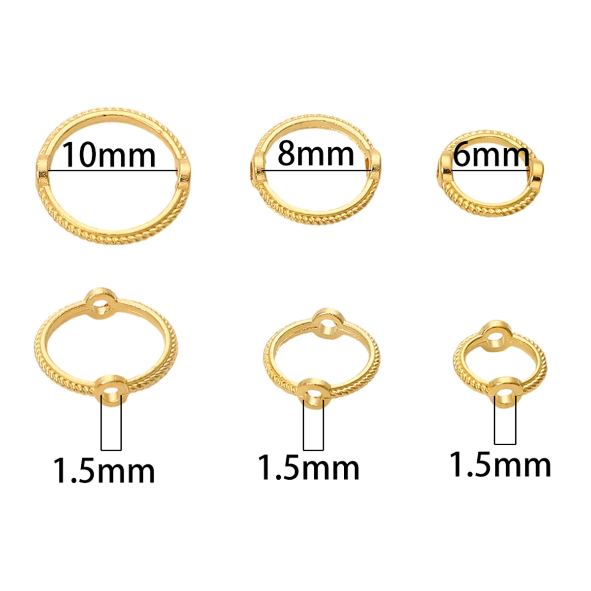 Über 50 Stück Legierungs-Spitzenperlen-Set mit Farbretention, modischer Taschenperlenring, Doppelloch-Perlenring, handgefertigte Schnurperlen-DIY-Klammer