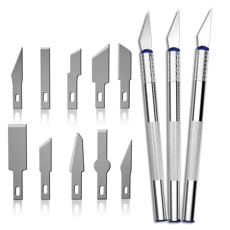 13 pezzi set di coltelli da intaglio in acciaio al carbonio opere d'arte incisione kit di taglierine per legno modello riparazione punte di carta coltello per scultura multiuso