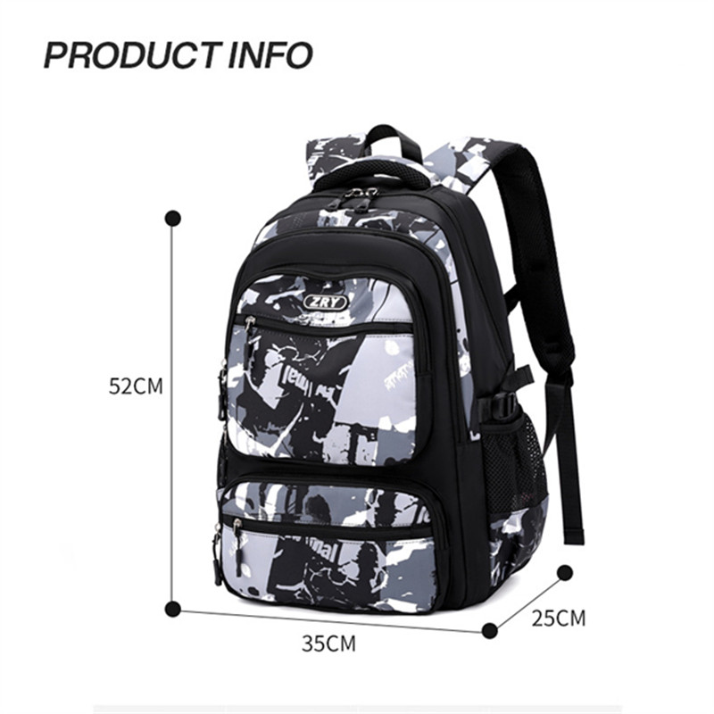 2025 낙서 인쇄 십대 소년과 소녀를위한 학생 배낭 고품질 나일론 방수 학교 가방 정형 학교 가방