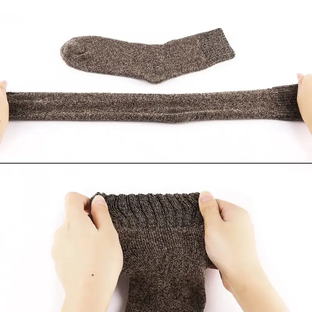 5 pares Otoño Invierno hombres calcetines de lana gruesos mujeres toalla mantener caliente calcetines de Color sólido calcetines cortos de Cachemira suave resistentes al frío