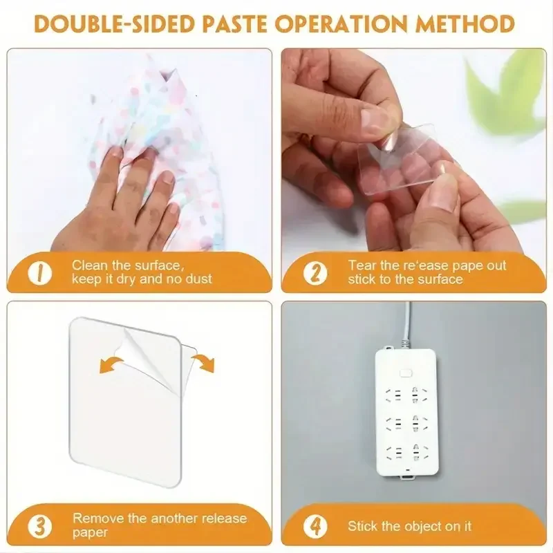 Nano nastro resistente da 50 pezzi: adesivo biadesivo resistente, senza residui, trasparente e rimovibile per tutte le superfici, casa, auto, fai da te,
