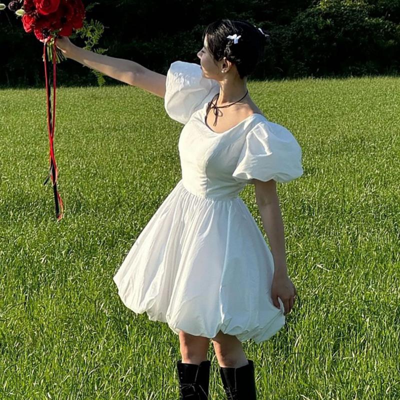 Doce princesa vestidos de casamento com manga puff mais novo sexy sem costas vestido de festa simples vestido de baile vestidos de noiva personalizados
